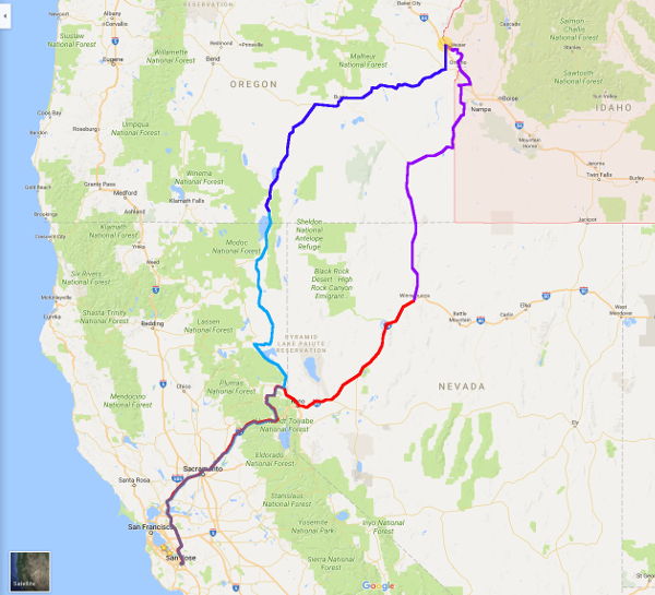 Road trip route